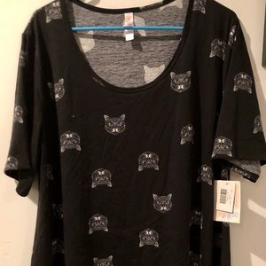 LulaRoe 2XL Perfect T cat print NWT